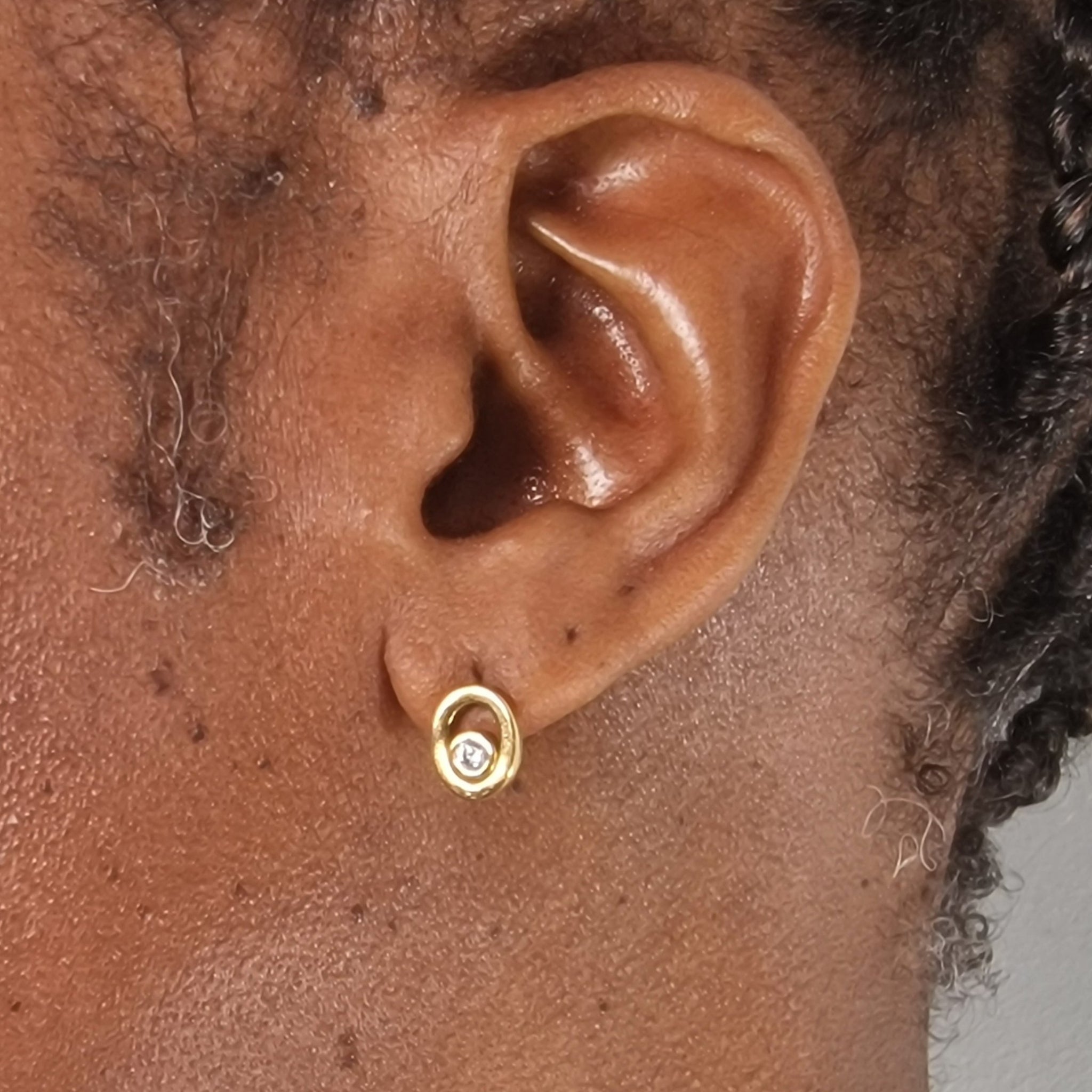 Mary Stud Earrings in 14ct Gold with Diamonds